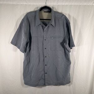 Alpine Design Polo Shirt Men's XXL Blue Button Up Short Sleeve Collared